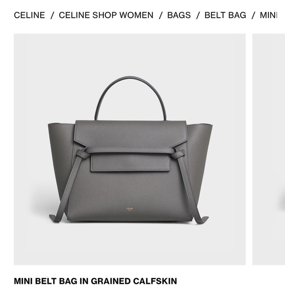 SOLD Authentic CELINE MINI BELT BAG IN GRAINED CALFSKIN in GREY - Picture 9 of 9